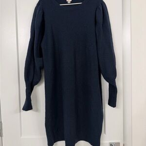 Blue sweater dress
